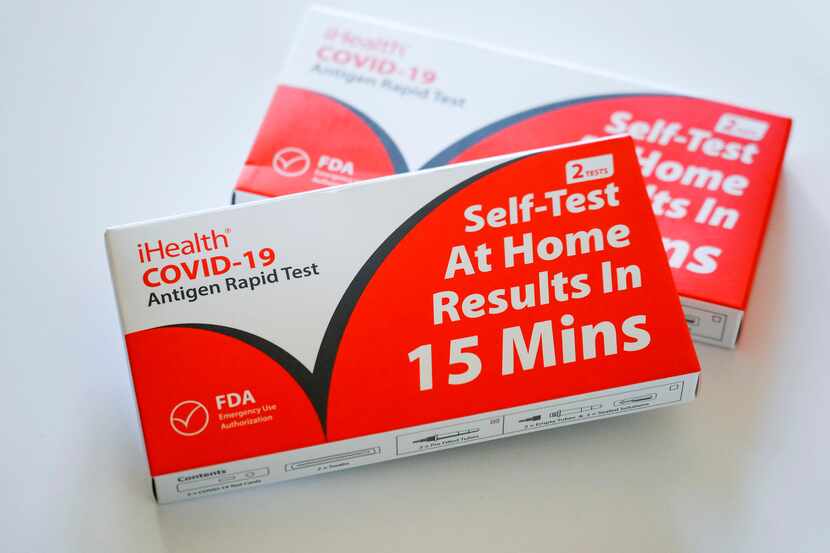 COVID-19 rapid tests ordered through the federal government’s are seen after delivery by the...