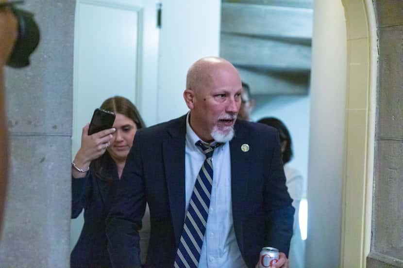 Rep. Chip Roy, R-Austin, heads to a meeting with House Speaker Kevin McCarthy at the U.S....