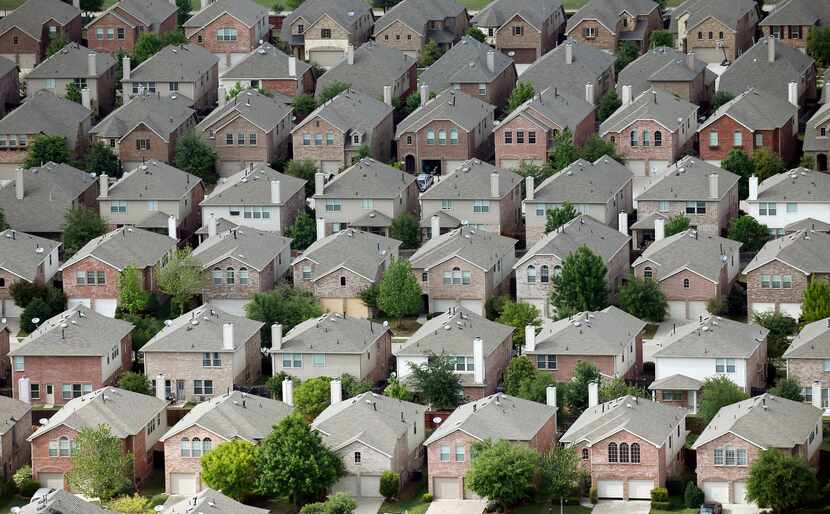 A file photo of Dallas-area homes.