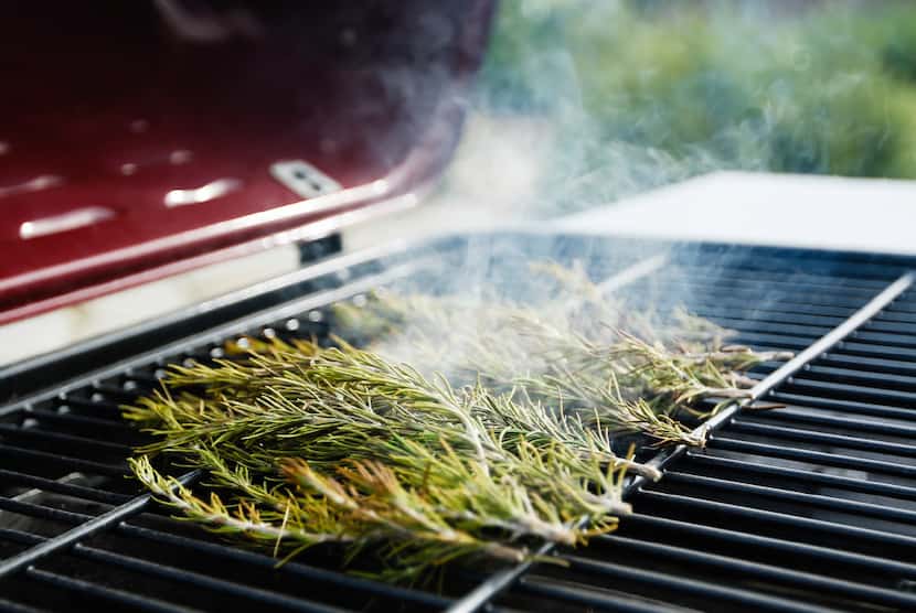 Burning rosemary on the grill releases its mosquito-repelling oils.