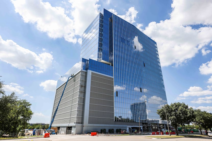Reata Tower is under construction at Communications Parkway on Plano.