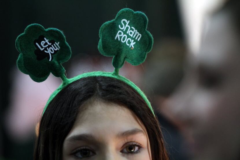 Cassidy Hunt wears a head band with clovers at a previous North Texas Irish Festival.