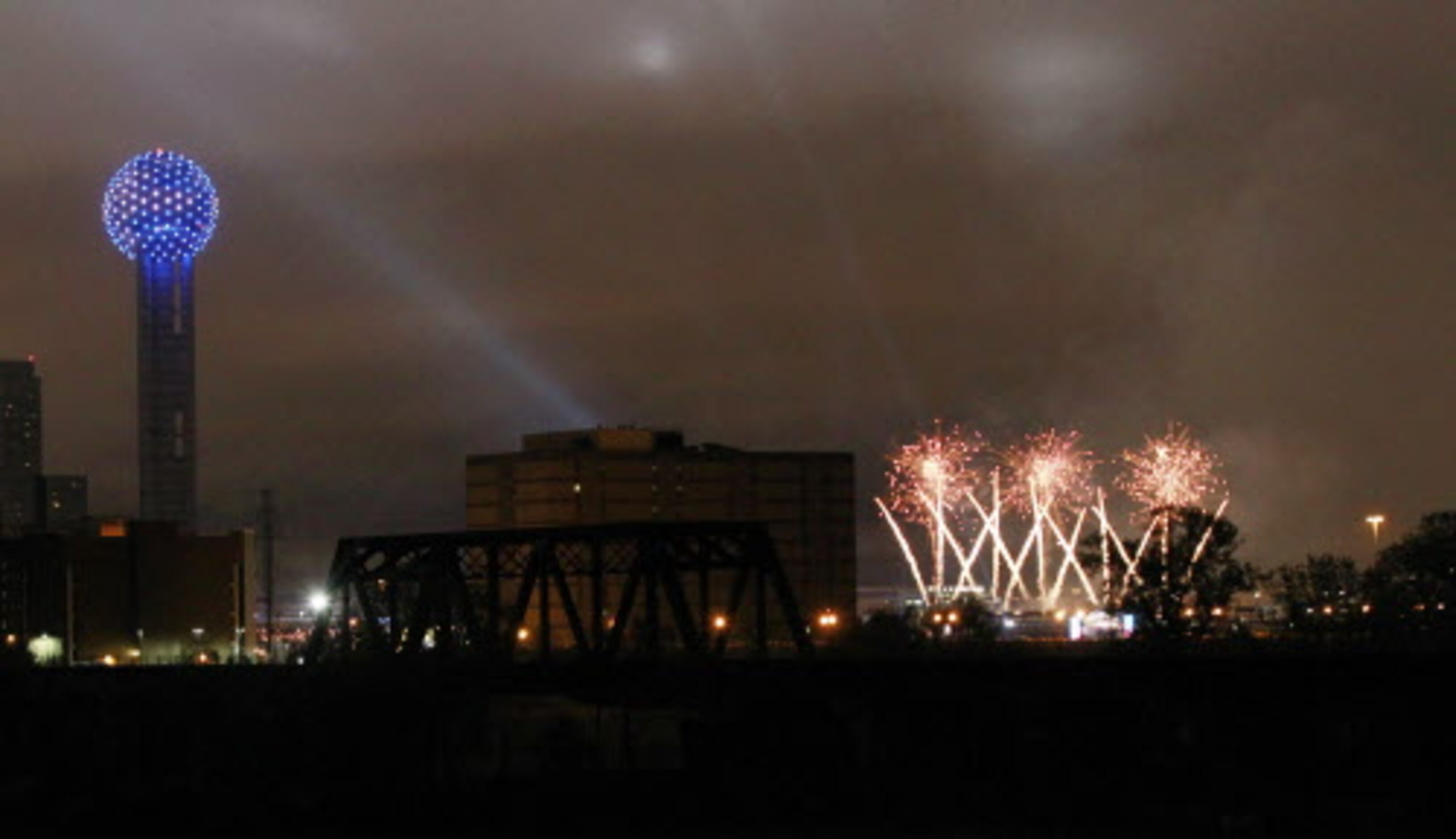 Fireworks lite up downtown Dallas after the Bruce Springsteen and E Street Band performed on...