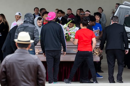 Pallbearers carried Deja and Abbaney Matts, the sisters who were found dead in a dorm at...