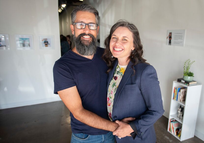 Joel and Rachel Triska, co-pastors and directors of Life in Deep Ellum, in the Umbrella...