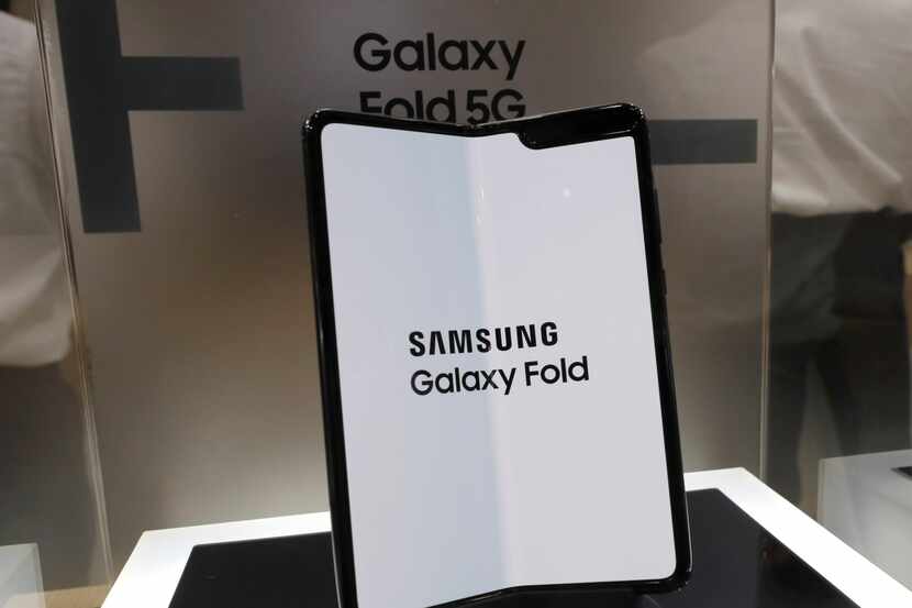 The Samsung Galaxy Fold on display at the Korea Electronics Show in Seoul, South Korea,...