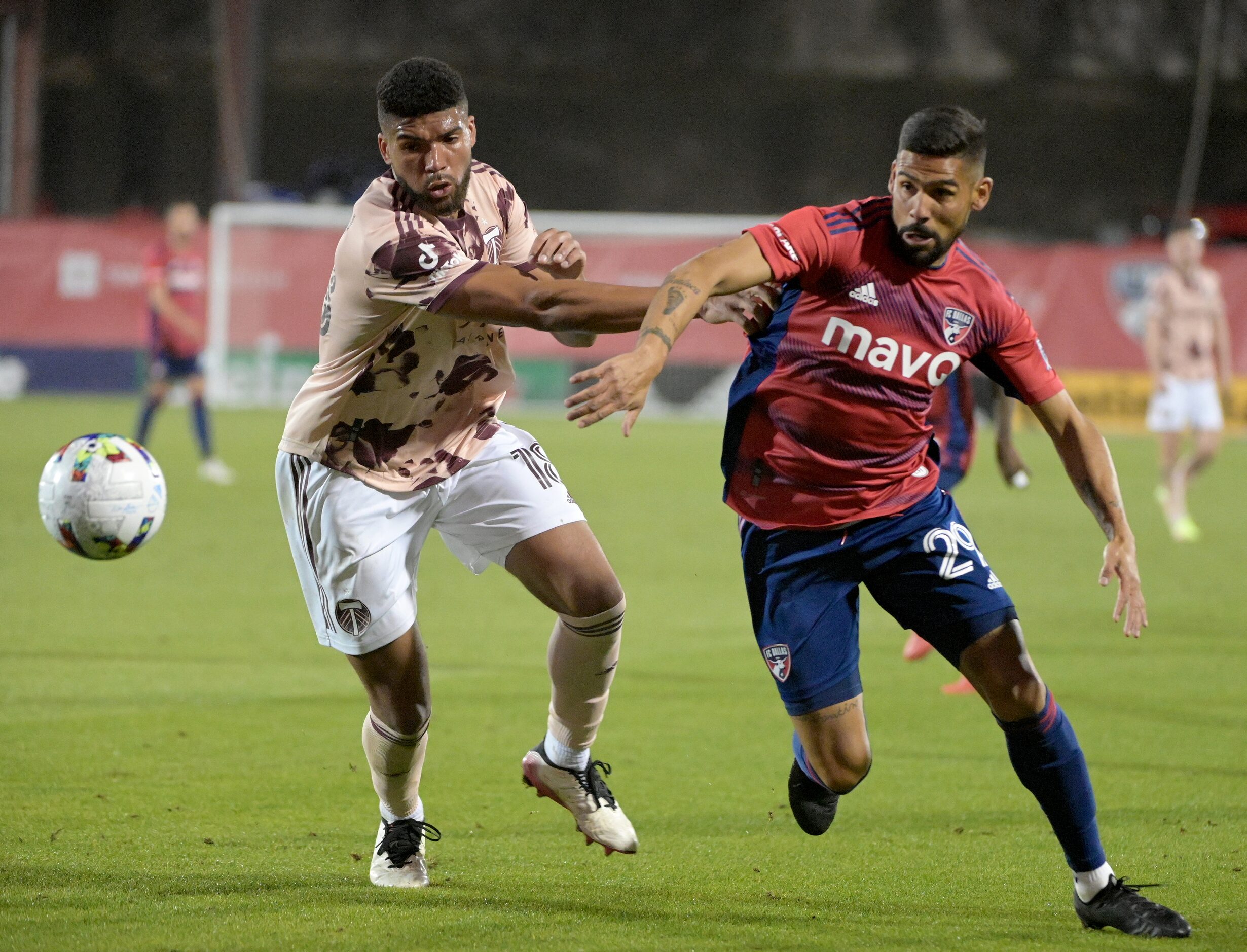 in the second half during a MLS soccer game between the Portland Timbers and FC Dallas,...