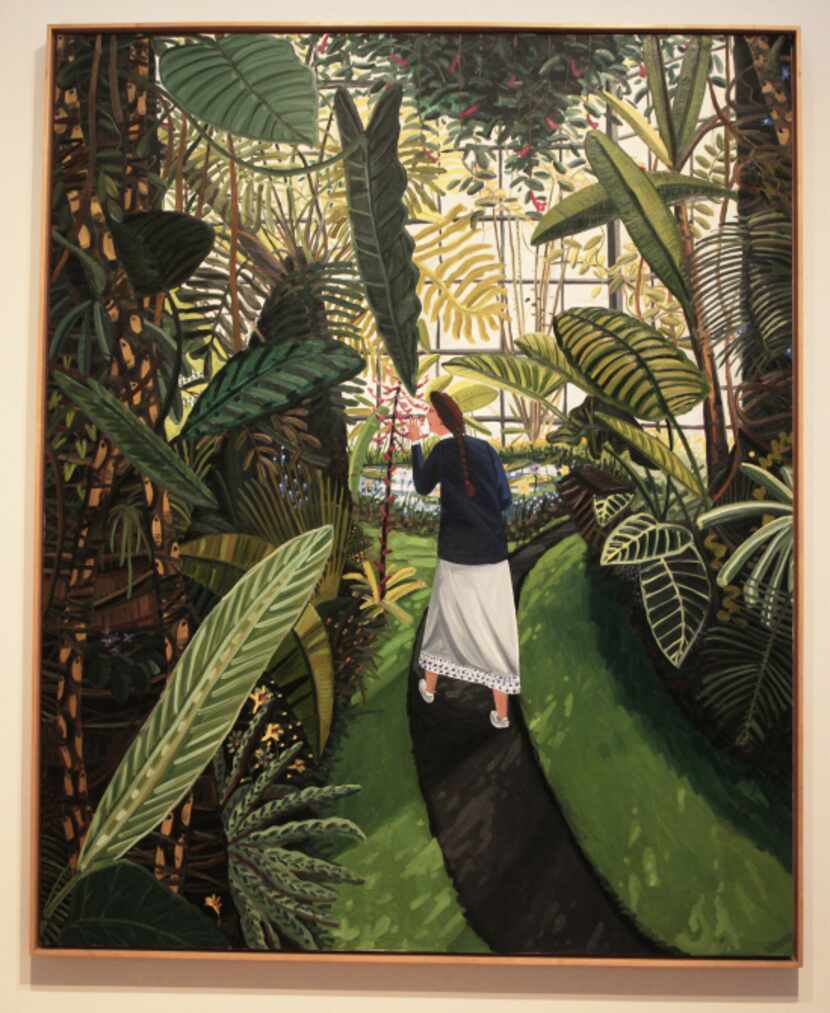This oil on canvas is titled, "The Conservatory," 1989, by Dallas artist David Bates. The...