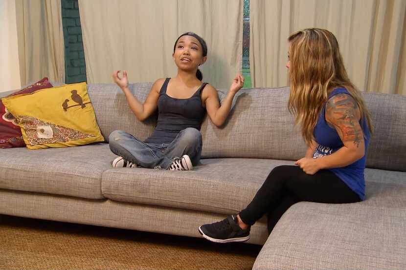 Asta Young expresses herself during a chat with BFF Amanda Loy during an episode of "Little...