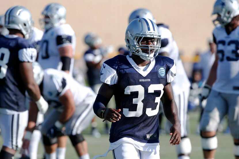Dallas Cowboys cornerback Chidobe Awuzie (33) positions himself before the snap during...
