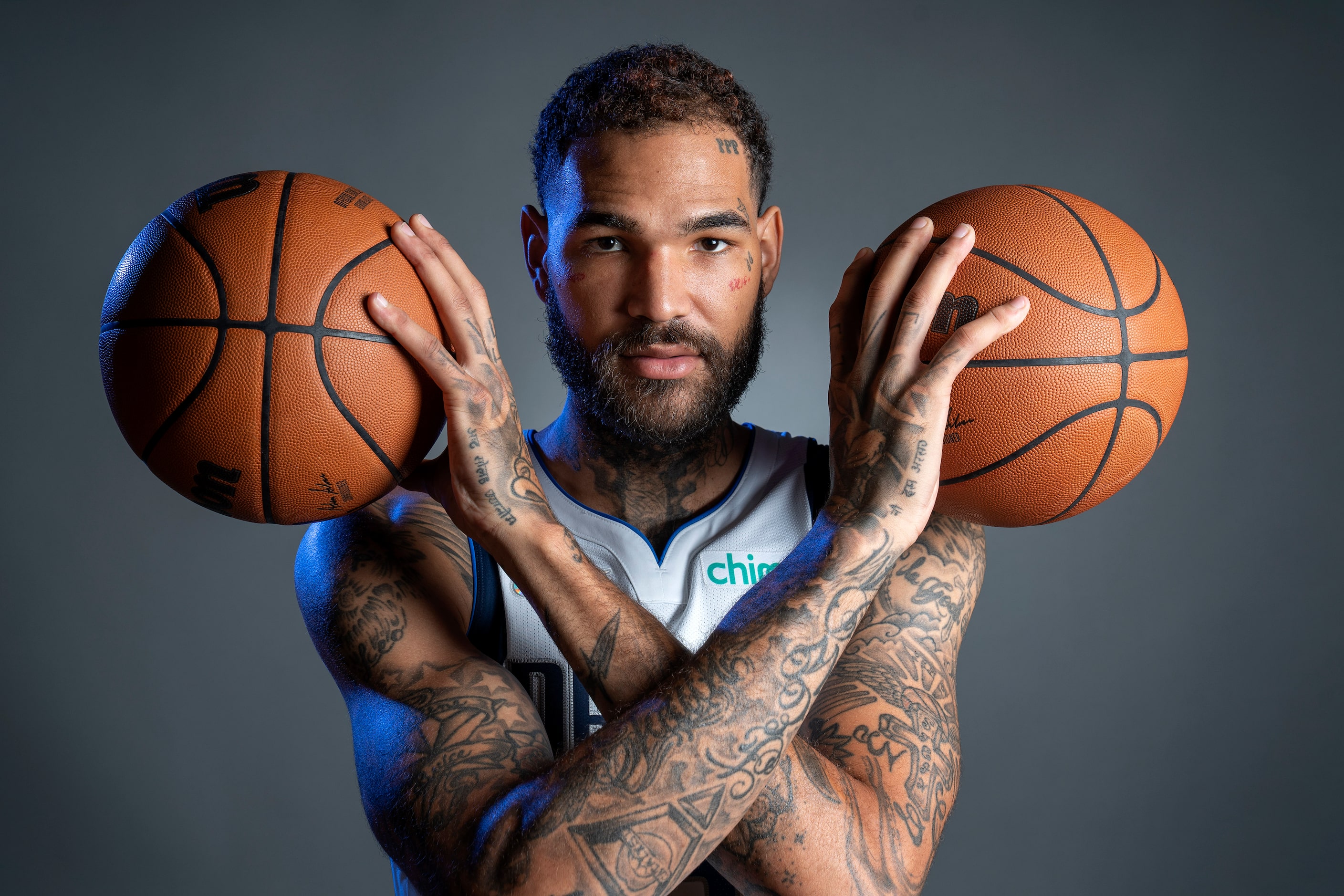 Dallas Mavericks forward Willie Cauley-Stein poses for a portrait during the Dallas...