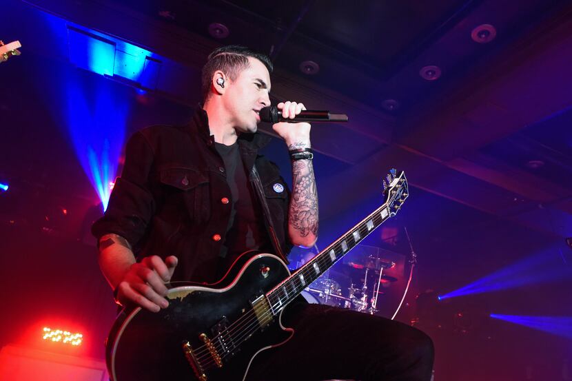 Tyler Connolly  of Theory of a Deadman performs at The Studio At Webster Hall on July 30,...