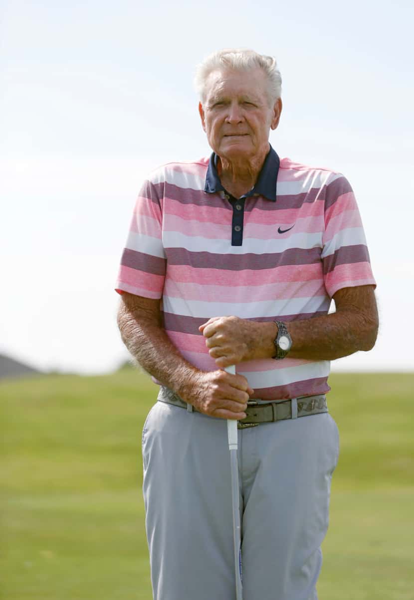 Ray Hibler poses for a portrait at Wildhorse Golf Club in Denton. Hibler, now 88, broke his...