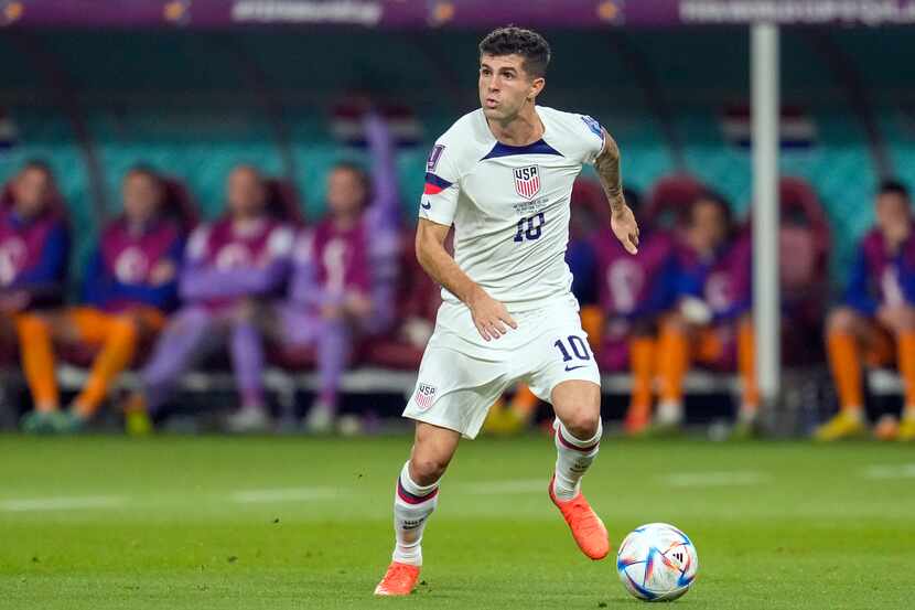 Christian Pulisic of the United States controls the ball during the World Cup round of 16...