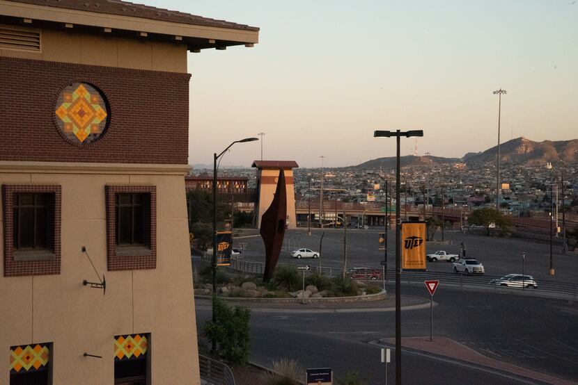 Across the border, Ciudad Juarez can be seen from the University of Texas at El Paso's...