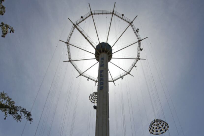 The Texas Chute Out, inspired by a Coney Island ride, lifts passengers 200 feet into the air...
