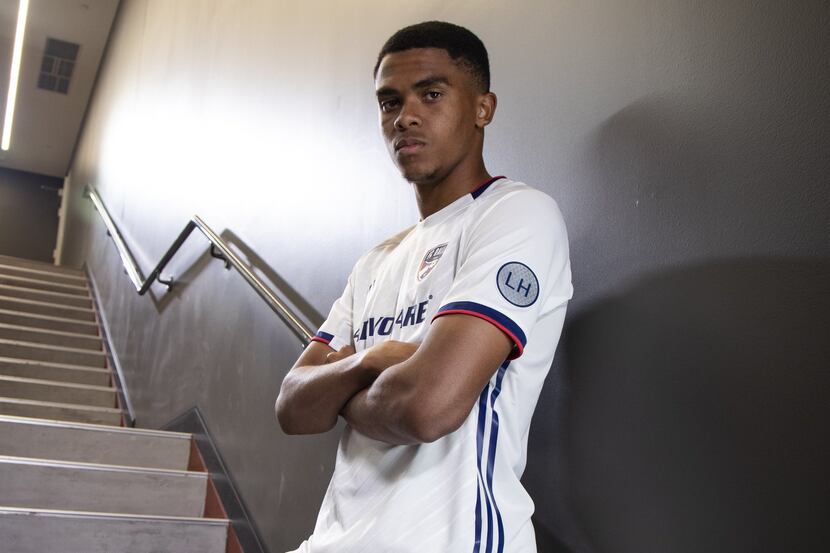 Reggie Cannon is all business in the new FC Dallas 2019 secondary kit.
