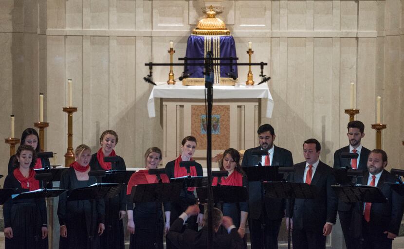 The Orpheus Chamber Singers perform their Christmas concert at St. Thomas Aquinas Catholic...
