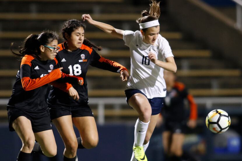 Highland Park's Presley Echols (10) ranks among the area leaders in goals with 23. (Steve...