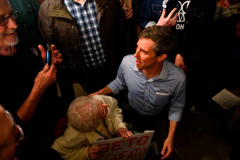 Former Texas Congressman and Democratic party Presidential candidate Beto O'Rourke greets...