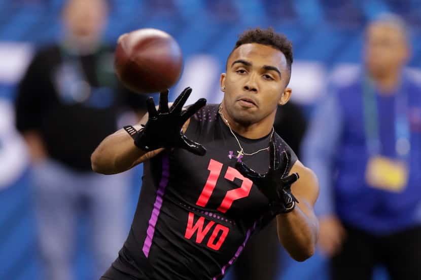 Texas A&M wide receiver Christian Kirk runs a drill at the NFL football scouting combine in...
