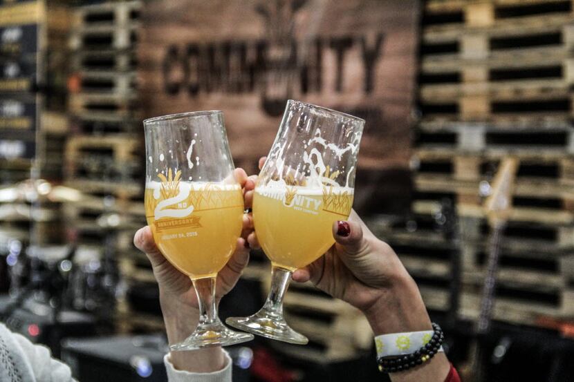 Party goers had 30 different craft beers to choose from at Community Beer Company's 2nd...