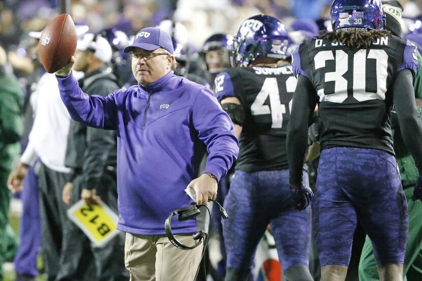 TCU head coach Gary Patterson is pictured during the Baylor University Bears vs. the TCU...