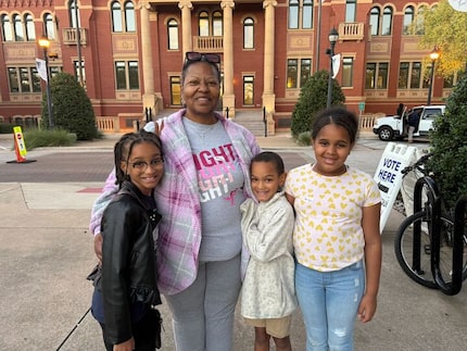 (From left) Alayah Ballard, 10, Kelley Sawyer, 56, Kenneth Ballard, 7, and Aspen Sawyer, 9,...