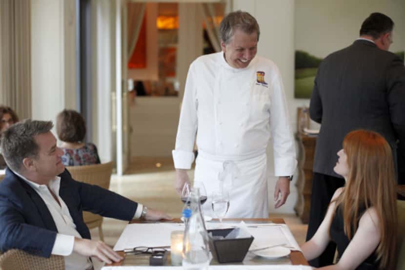 Chef Dean Fearing often walks the room at Fearing’s at the Ritz-Carlton. 