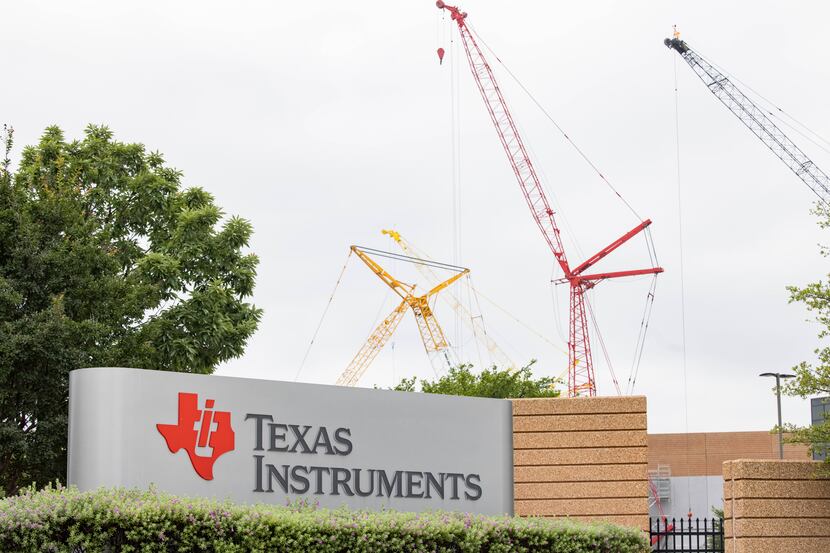 The entrance to the Texas Instruments plant in Richardson.