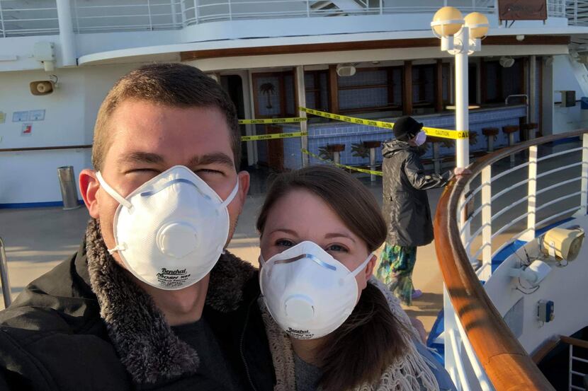 Rachel Torres and her husband, Tyler Torres, were quarantined on their honeymoon on the...
