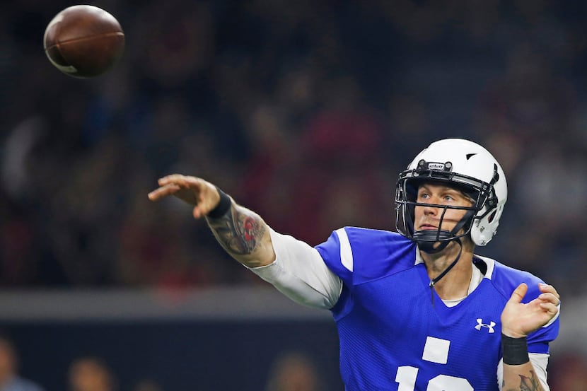 Texas Tech's Nic Shimonek throws a pass during the NCAA college football team's spring game...