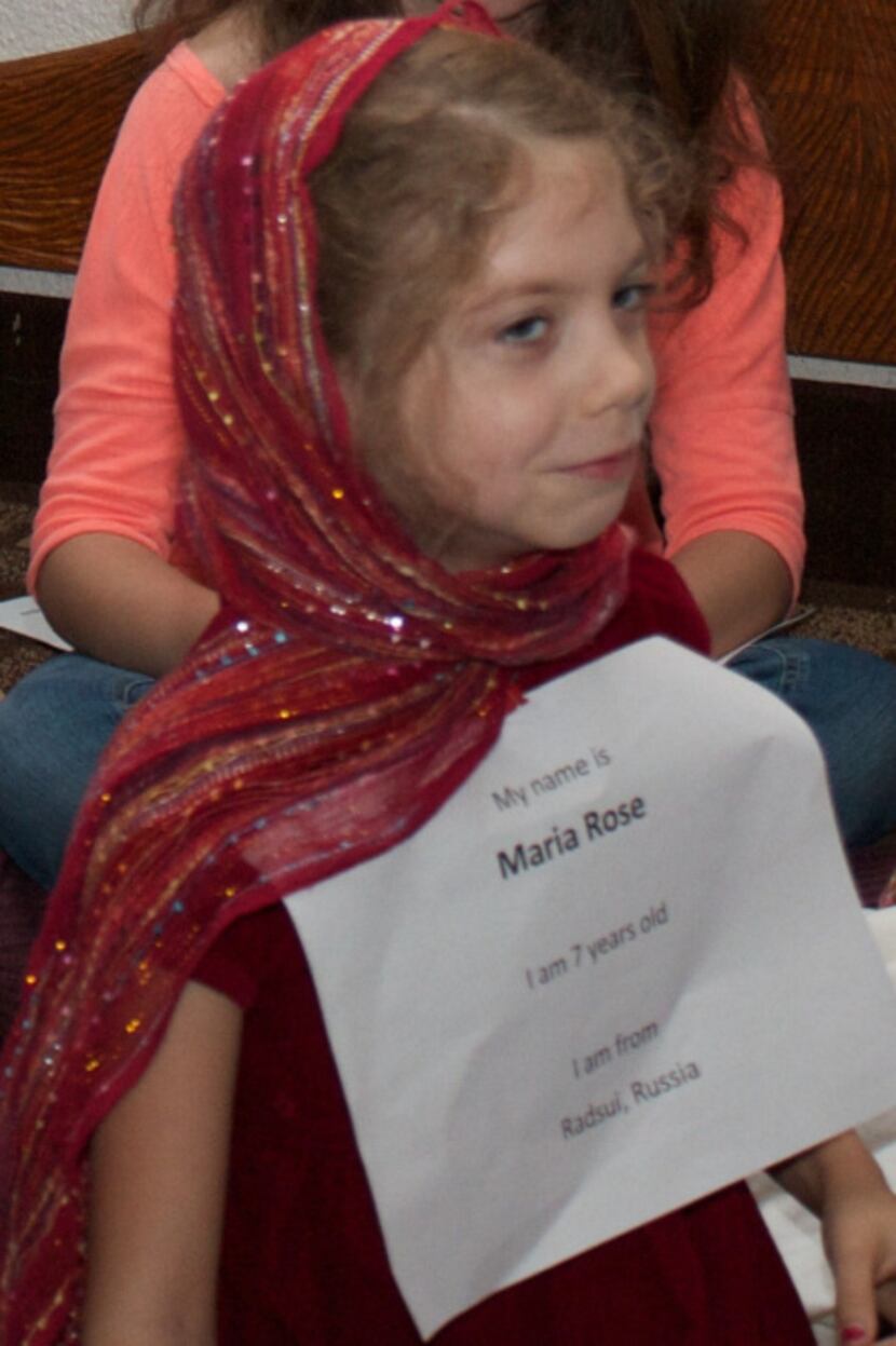 Isobel Roberts, a Sunday School student at Congregation Kol Ami in Flower Mound, dressed as...