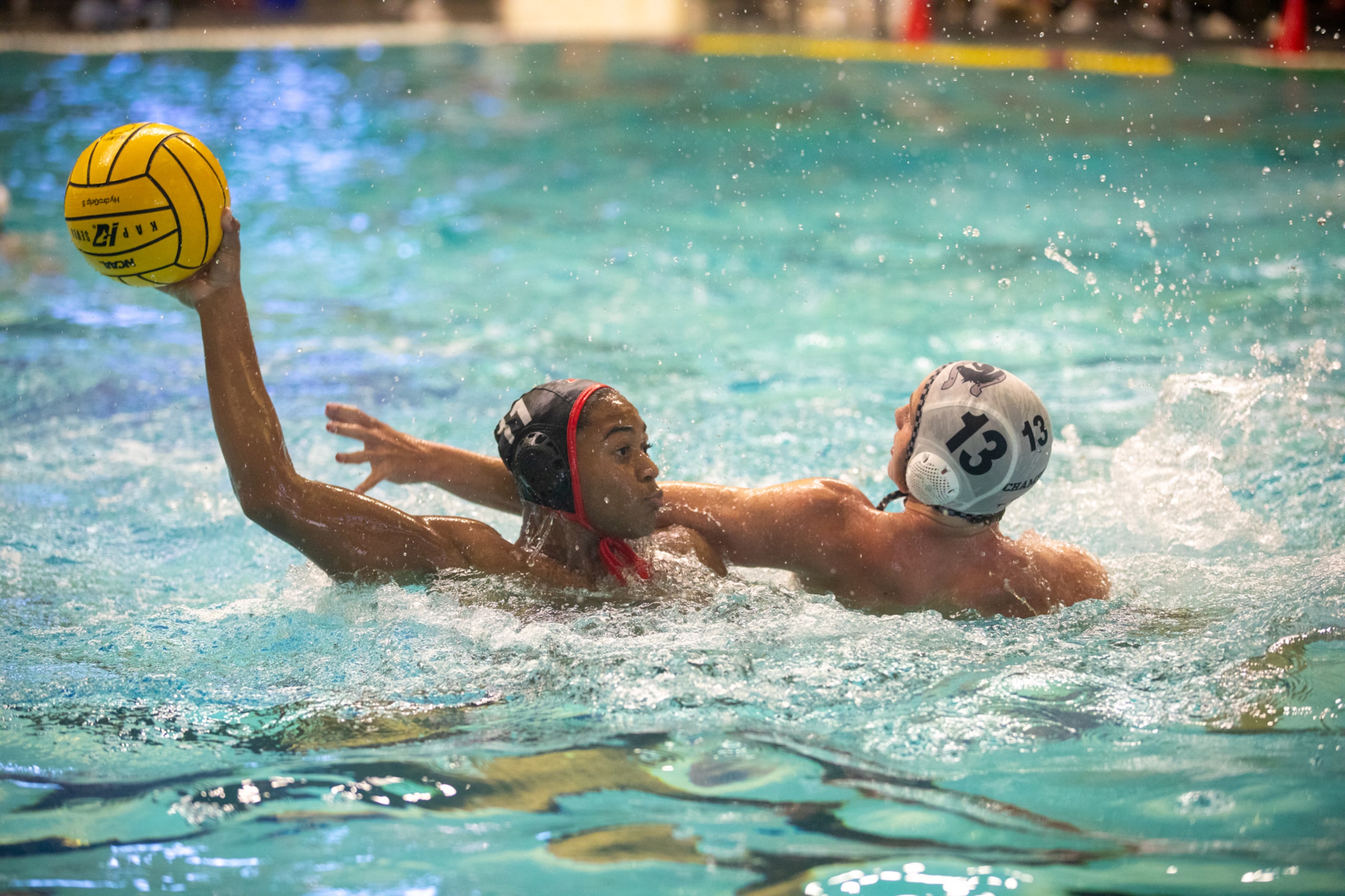 Flower Mound Marcus 2-meter Deven Lloyd looks to score as Boerne Champion attacker Owen...