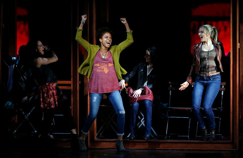 Tamyra Gray (center) plays Kate and Janine DiVita (right) plays her friend, Jane, in...