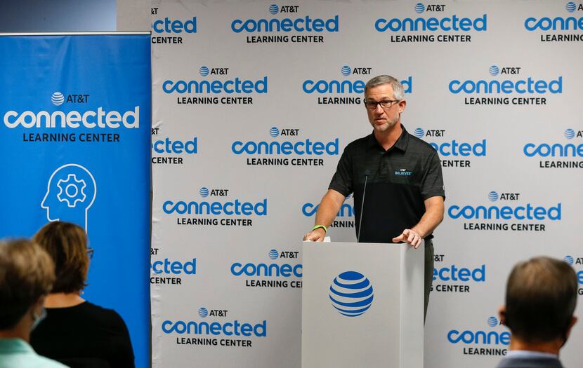 AT&T Communications CEO Jeff McElfresh spoke during the opening of the Connected Learning...