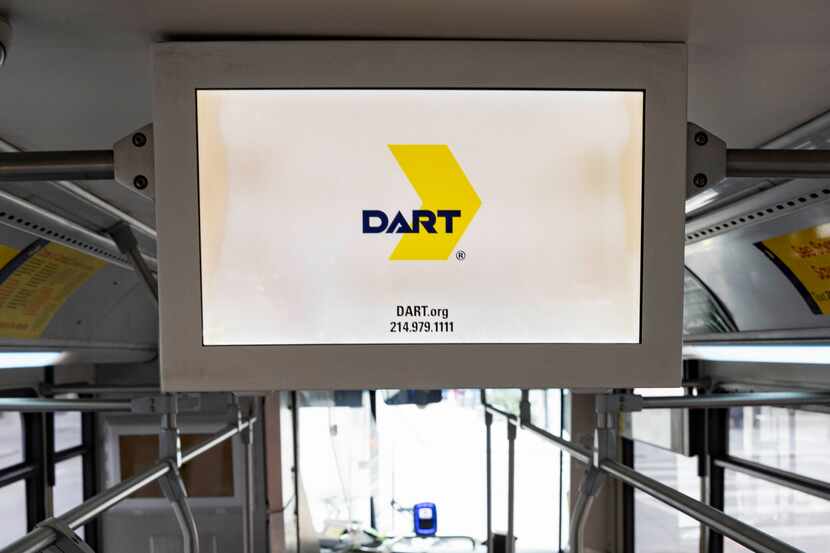 People rode the DART bus route 16 on Jan. 24, 2022, in downtown Dallas.