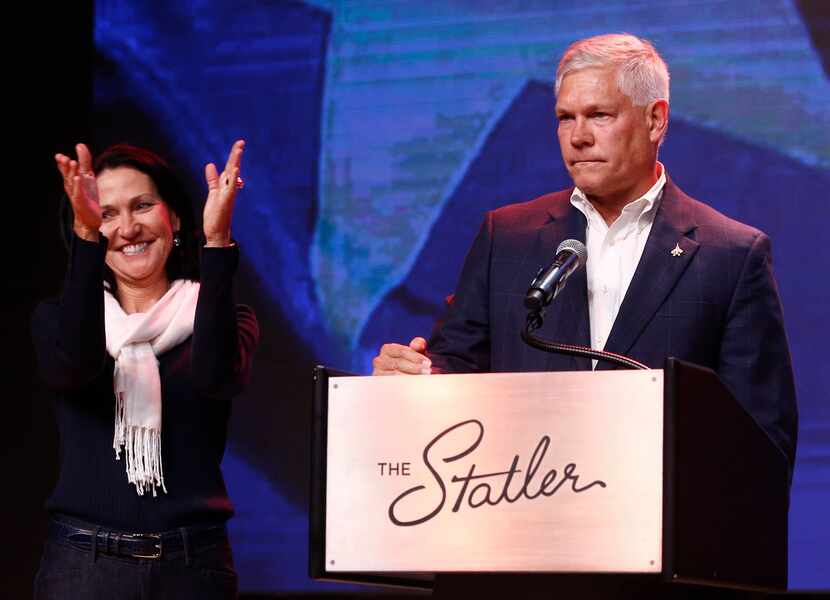 Texas Republican congressional candidate Pete Sessions spoke during an election night watch...