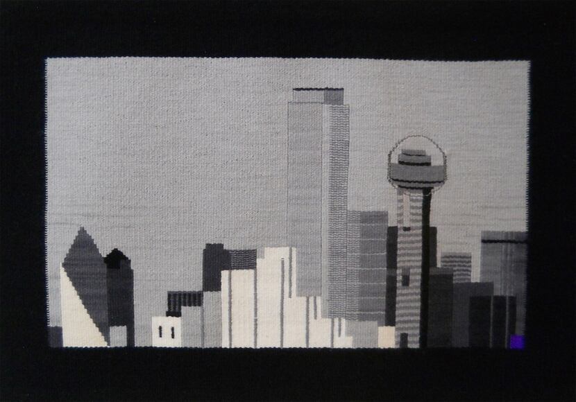 LaDonna Mayer created this tapestry of the Dallas skyline as part of her "51 American...