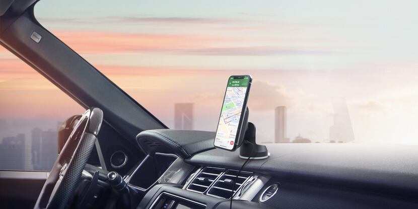 The iOttie iTap 2 Wireless mounts directly to your dashboard.