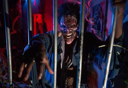 Character at Screams Halloween Theme Park in Waxahachie, Texas on September 28, 2019. 