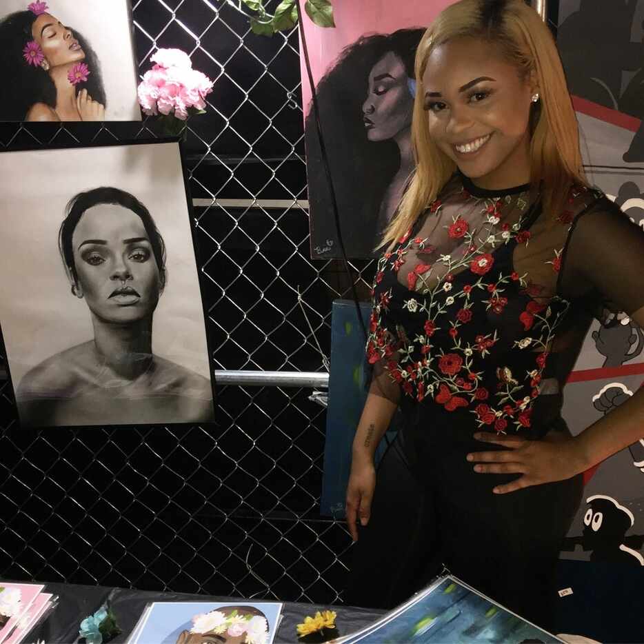 Bria Gladney, 24, is a self-taught artist from Plano who has gained popularity for her...