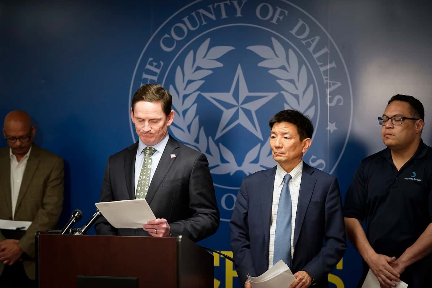 Dallas County Judge Clay Jenkins announces that a local state of disaster for public health...