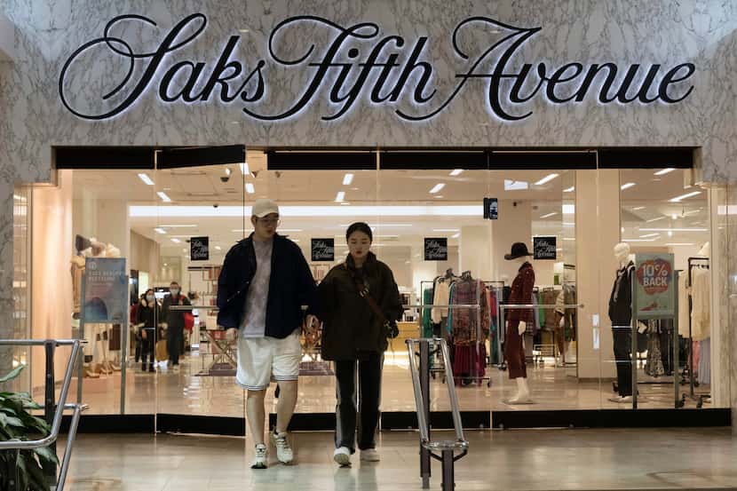 The entrance to a Saks Fifth Avenue store is seen in the Prudential Center shopping mall,...