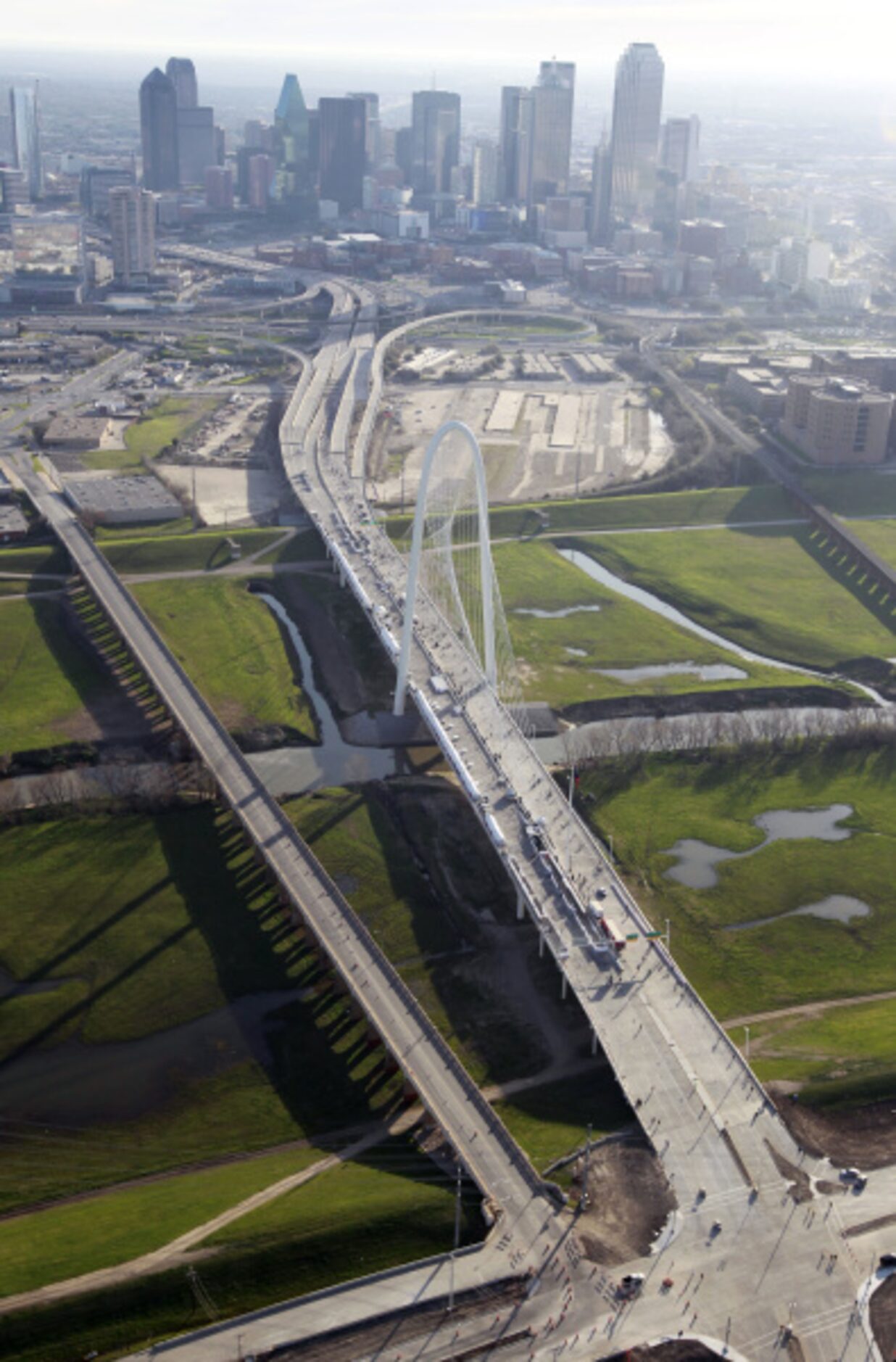 The eighth annual MWH Trinity River Levee Run takes part on the Margaret Hunt Hill Bridge on...