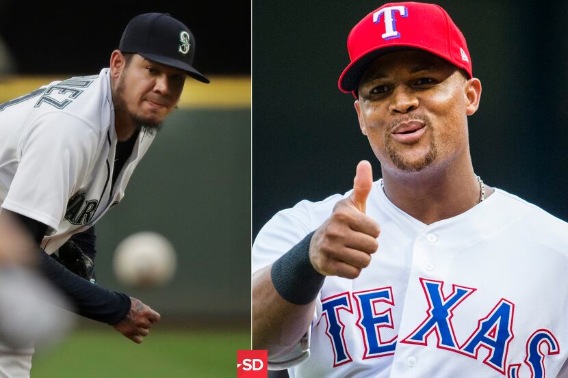 File photos: (Left) Seattle Mariners starting pitcher Felix Hernandez (AP Photo/Ted S....
