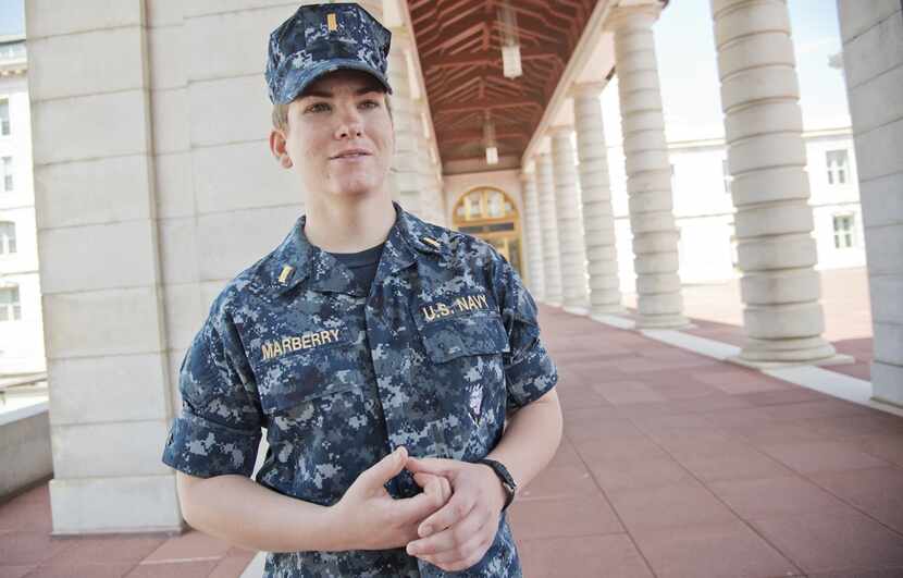 Ensign Ali Marberry, shown at the United States Naval Academy in 2016, was slated to start...