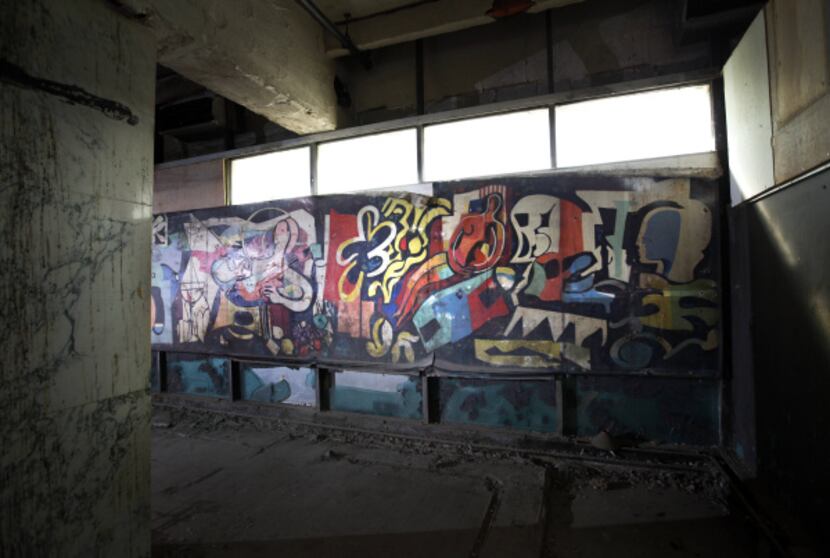 Workers tearing down a wall at the old Statler Hilton hotel found a mural signed "Jack Lubin...