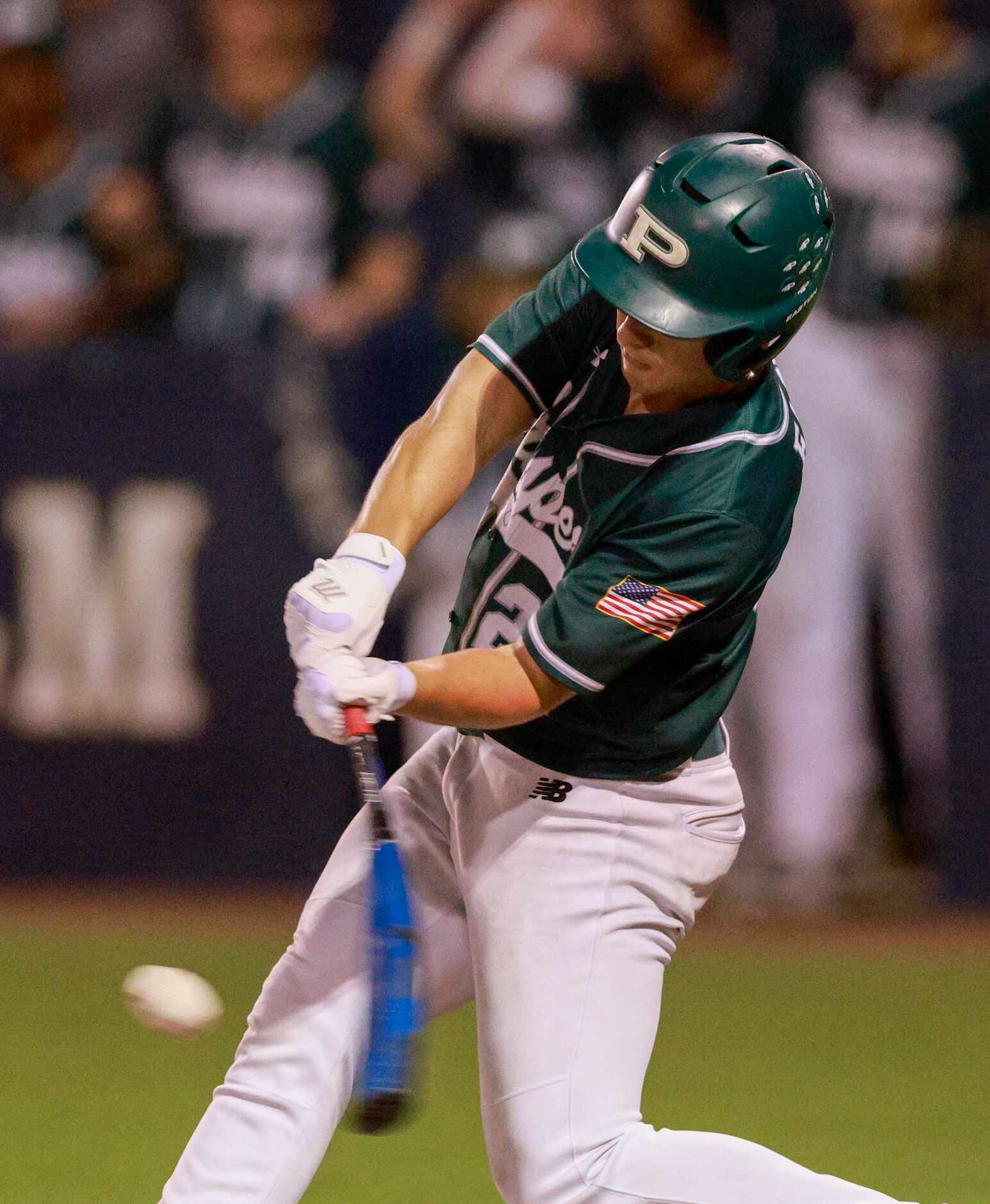 Prosper left fielder Jacob Devenny (24) hits a single against Coppell during game two of a...