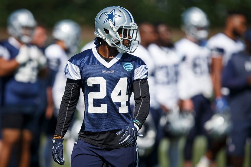 Cowboys cornerback Chidobe Awuzie (24) works during a drill during the third and final round...